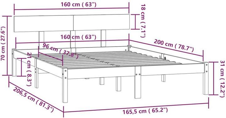 Image du produit vidaXL Bettrahmen (160 x 200 cm)