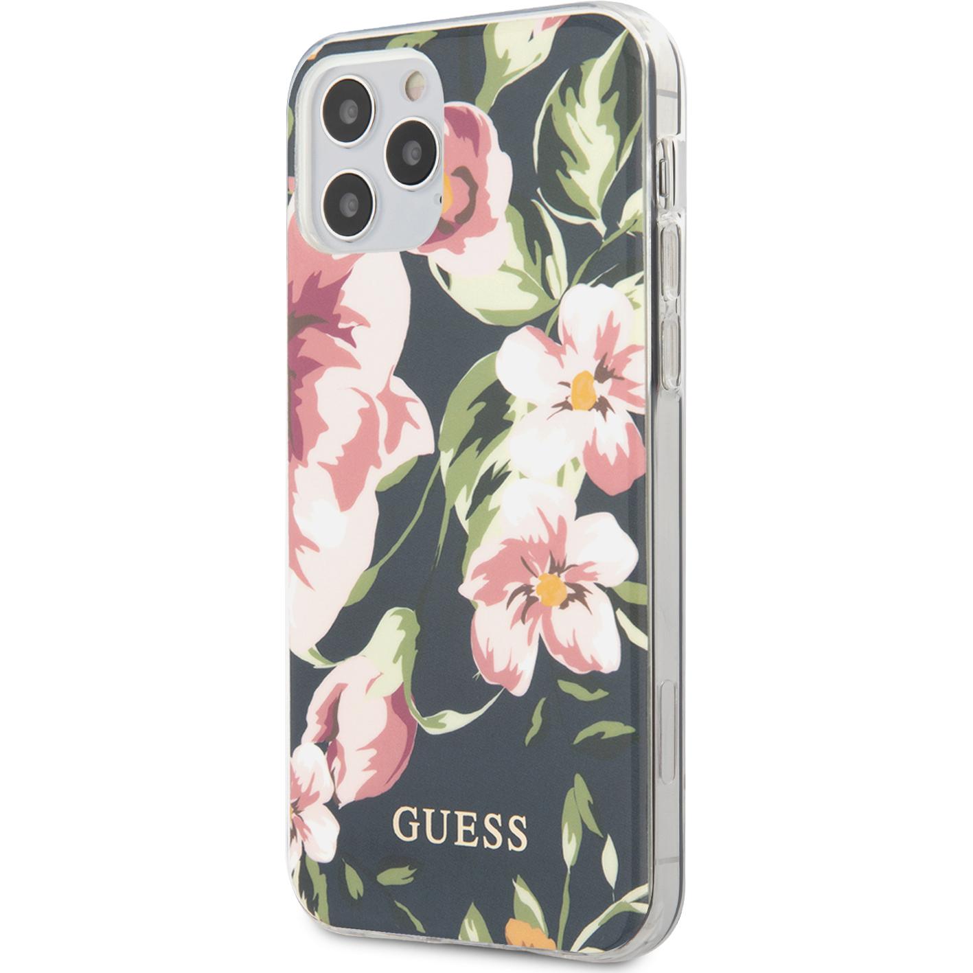 Guess Floral (Apple iPhone 12 Pro Max), Smartphone Hülle, Blau