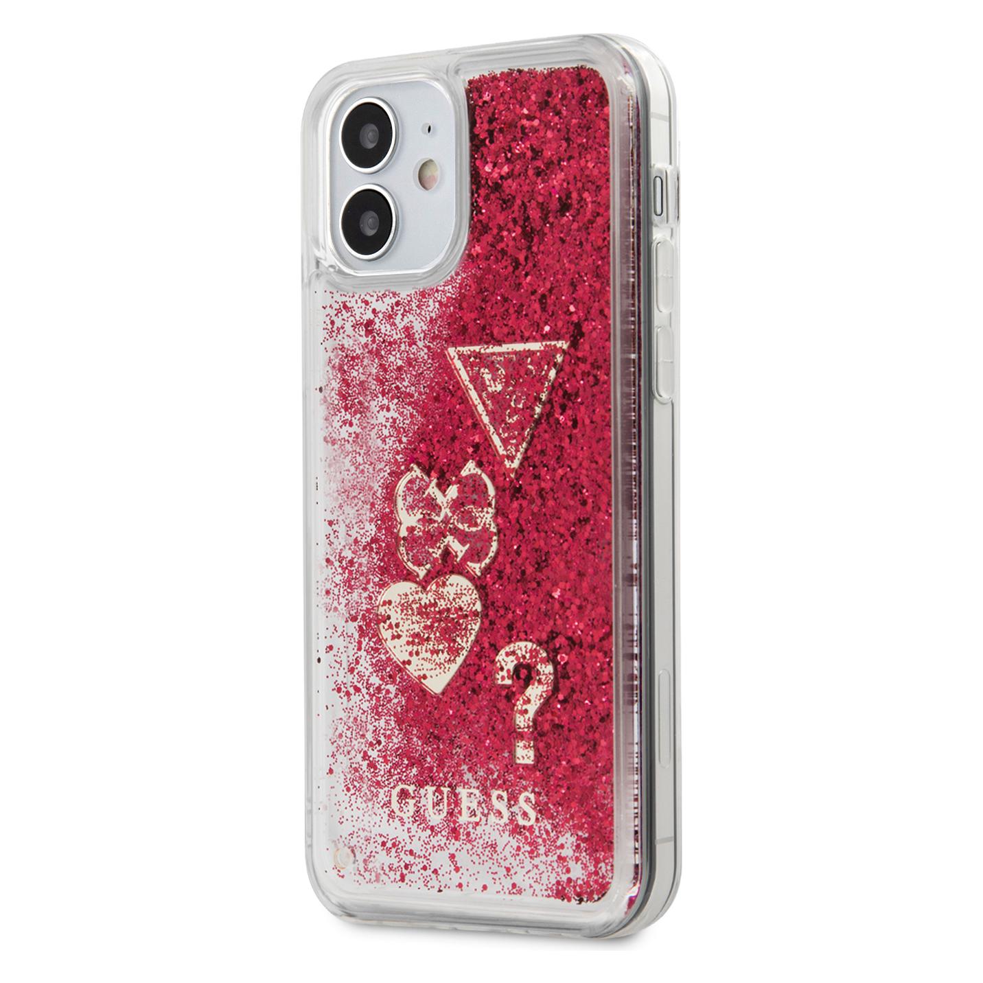 Guess Liquid Glitter (Apple IPhone 12 Mini), Smartphone Hülle, Pink