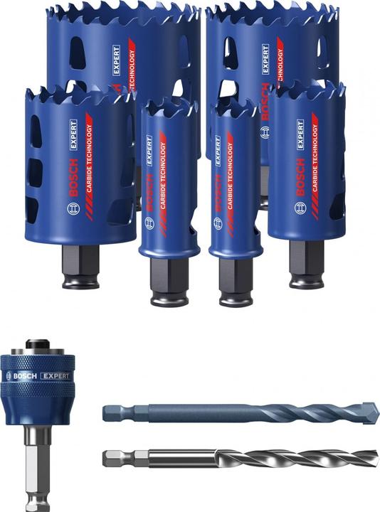 Produktbild Bosch Professional Zubehör EXPERT Tough Material Lochsäge-Set, 22/25/35/51/60/68 mm, 9-tlg. (22, 25, 35, 51, 60, 68 mm)