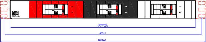 Produktbild Bachmann 48,26cm 19Zoll 1HE FuseBox 6xLS C16A 2m H05VV-F 5G4mmy CEE Stecker 32A rot