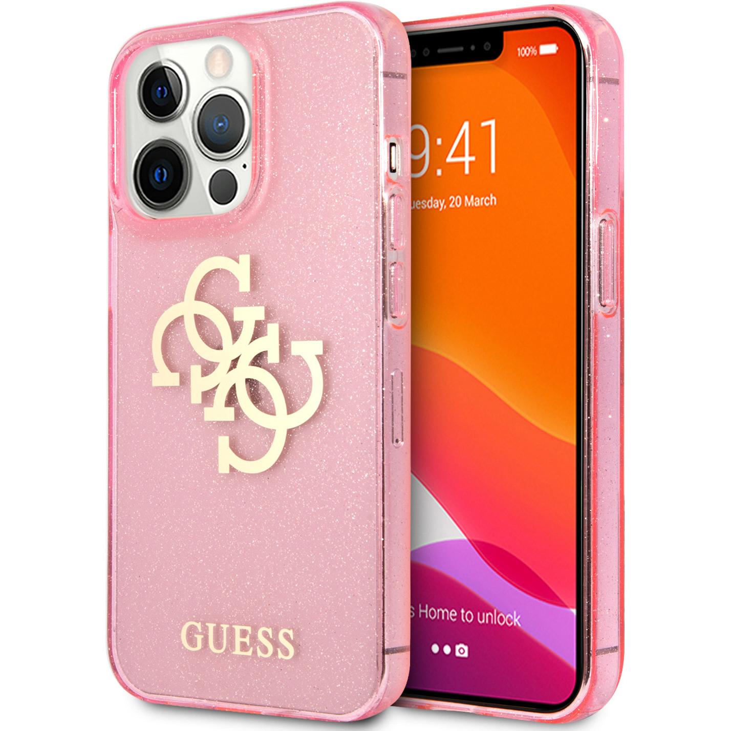 Guess Glitter (Apple iPhone 13 Pro), Smartphone Hülle, Pink