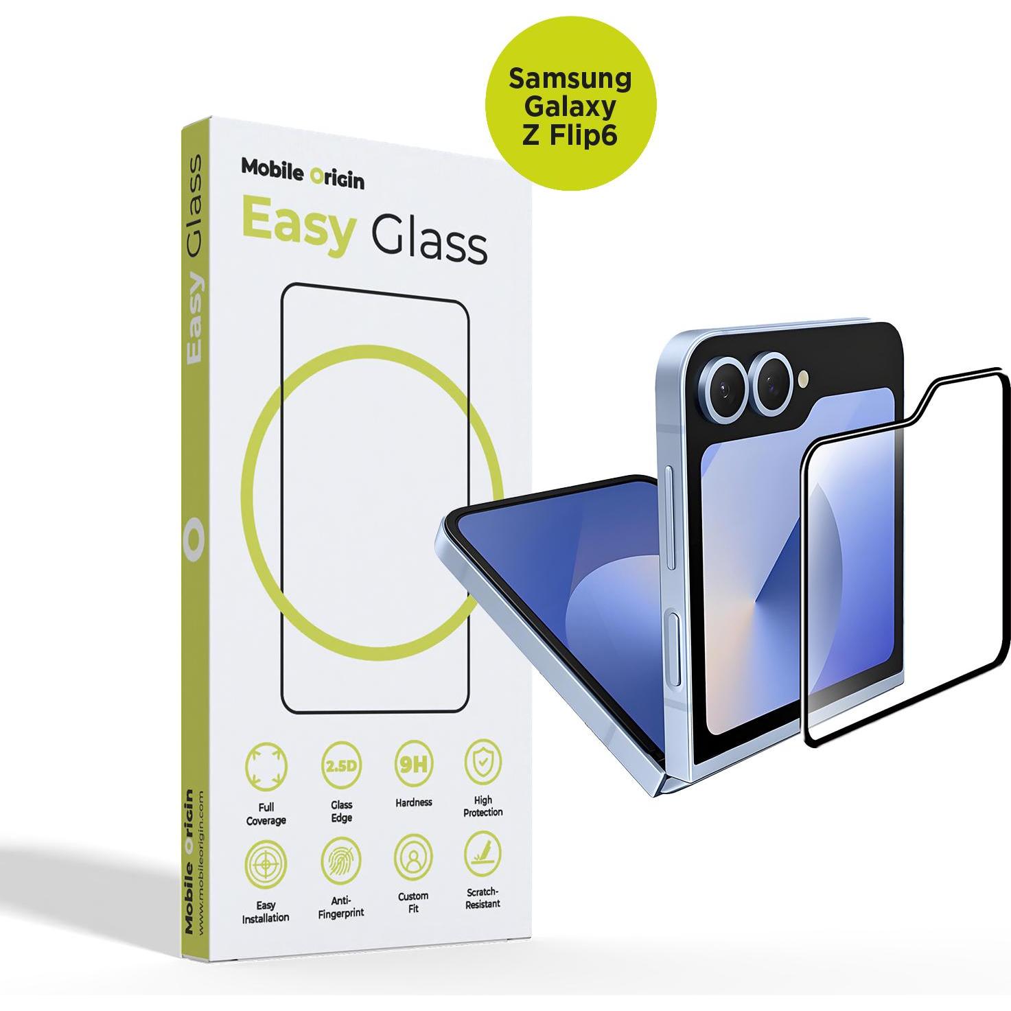 Mobile Origin EasyGlass per Samsung Galaxy Z Flip6 (Samsung Galaxy Z Flip6), Pellicola protettiva smartphone