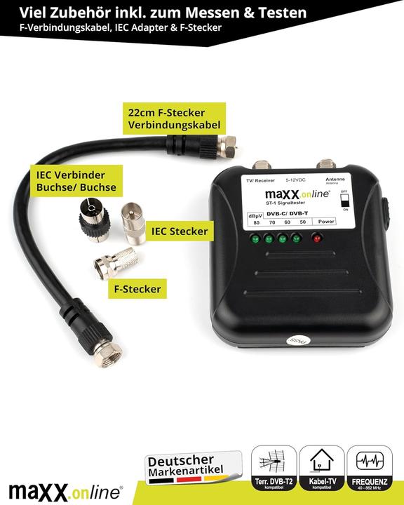 Immagine prodotto Maxx.onLine Signaltester für DVB-C/DVB-T Kabelfernsehen