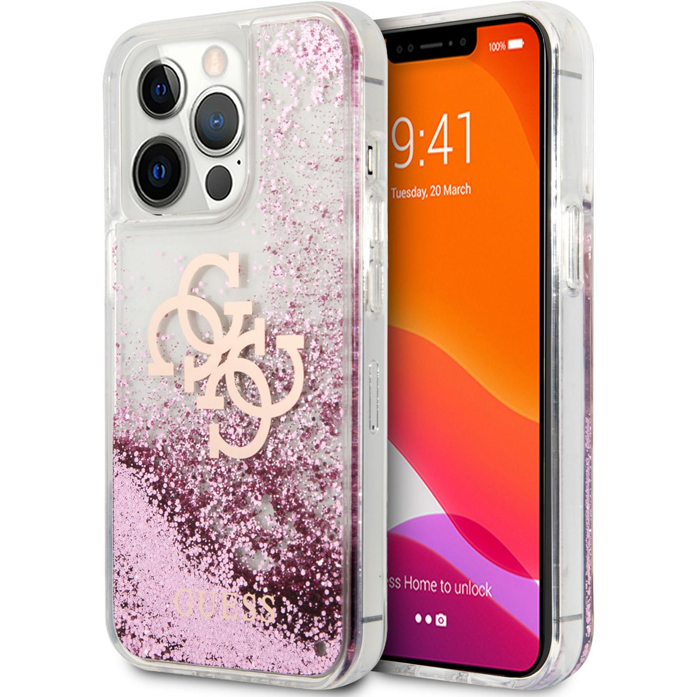 Guess Liquid Glitter (Apple iPhone 13 Pro Max), Smartphone Hülle, Pink