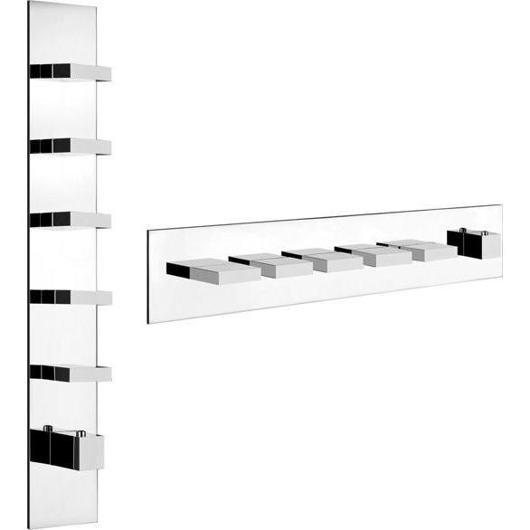 Gessi, Badarmatur, Rettangolo, Fertigmontageset mit 5 separaten Wegen, eine Rosette, 43030