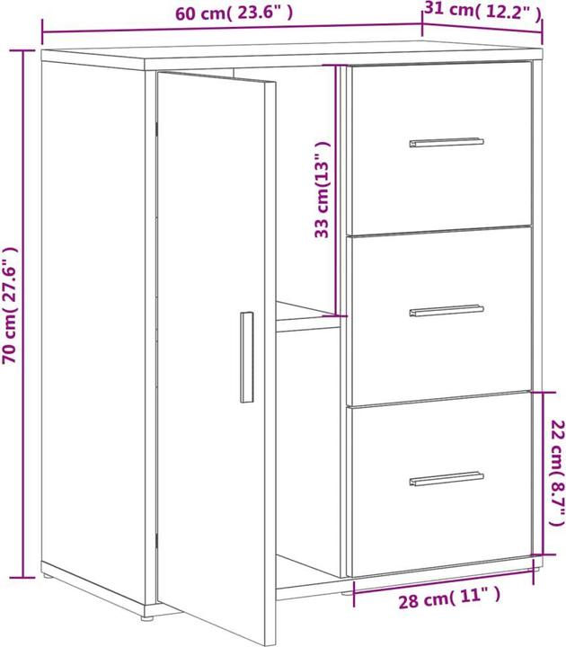Produktbild vidaXL Sideboard (60 x 31 x 70 cm)