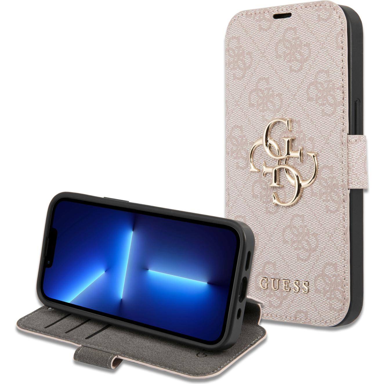 Guess Bookcover (Apple iPhone 13 Pro Max), Smartphone Hülle, Pink