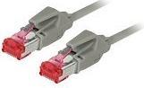 Image du produit Tecline Câble patch S/FTP, PiMF, Cat 6, gris, 0,5 m sans halogène, avec câble Draka et connecteurs Hiroso (S/FTP, CAT6, 0.50 m)