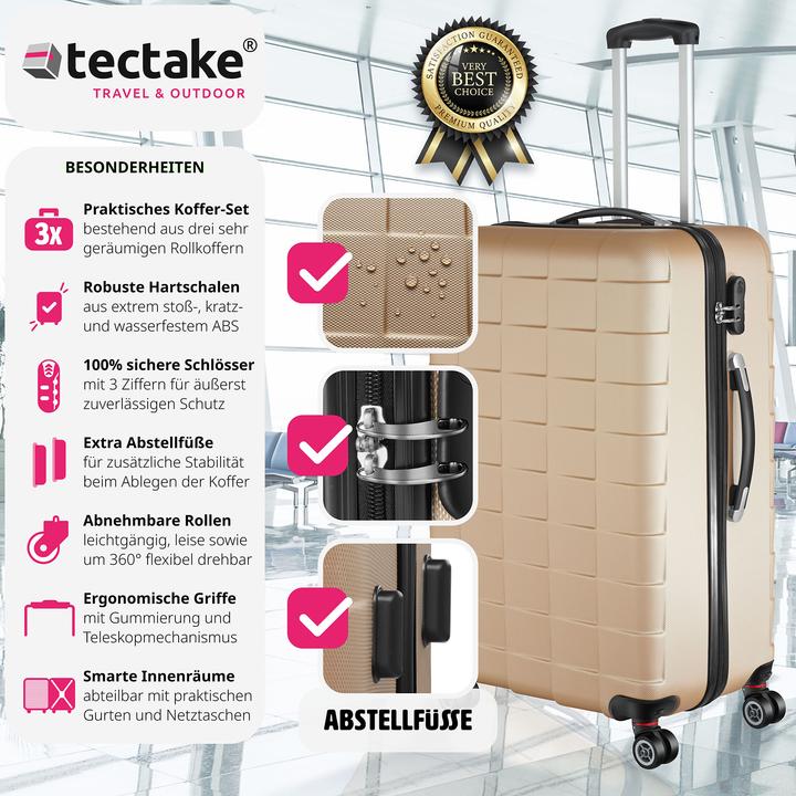 Actual product image tectake Trolley Set 3 pcs. (98 l, L (90 - 115l))