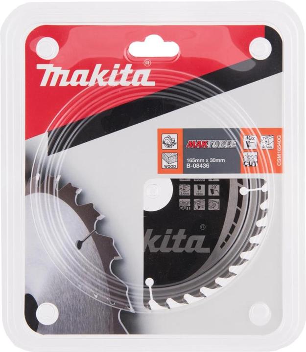 Actual product image Makita B-08436 TCT saw 165X2.4X30mm 20° T40 MAKFORCE