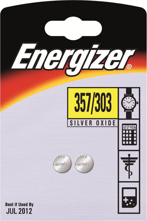 Immagine prodotto Energizer 357/303 - Batteria - Ossido d'argento (1 pz., SR44 / SR1154 / V303 / V357 / V13GS / V76PX / 303 / 357 / SG13, 138 mAh)