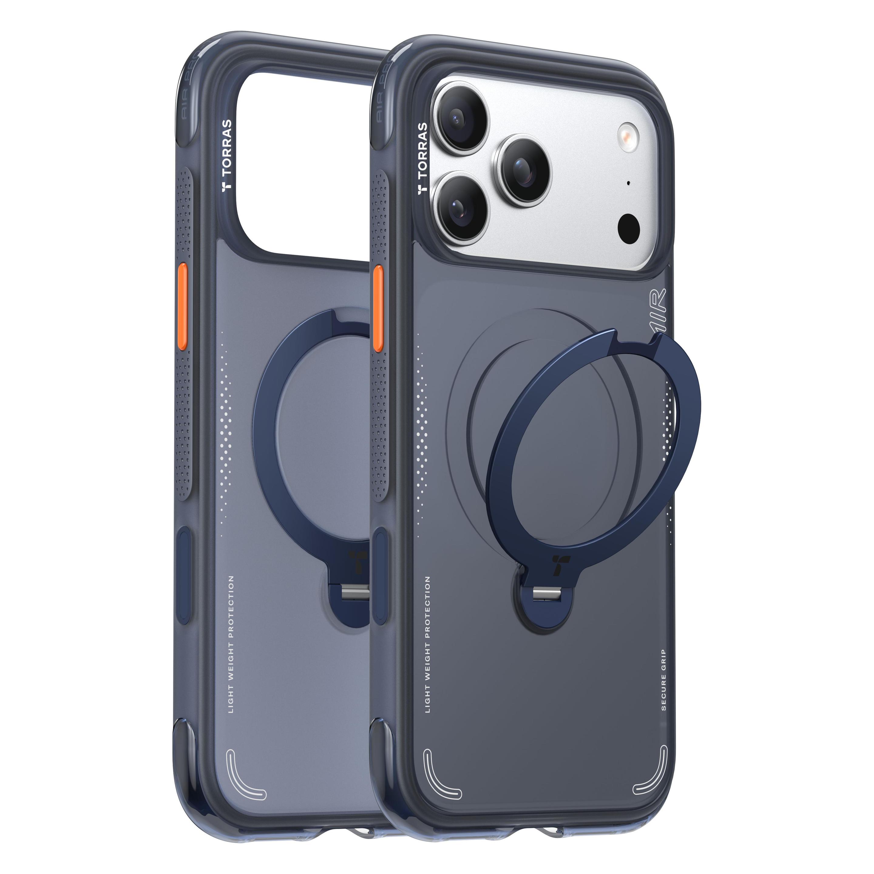 Torras - Ostand Spin Air Series - IPhone 17 Pro - Midnight Blue (Apple IPhone 17 Pro), Smartphone Hülle, Blau