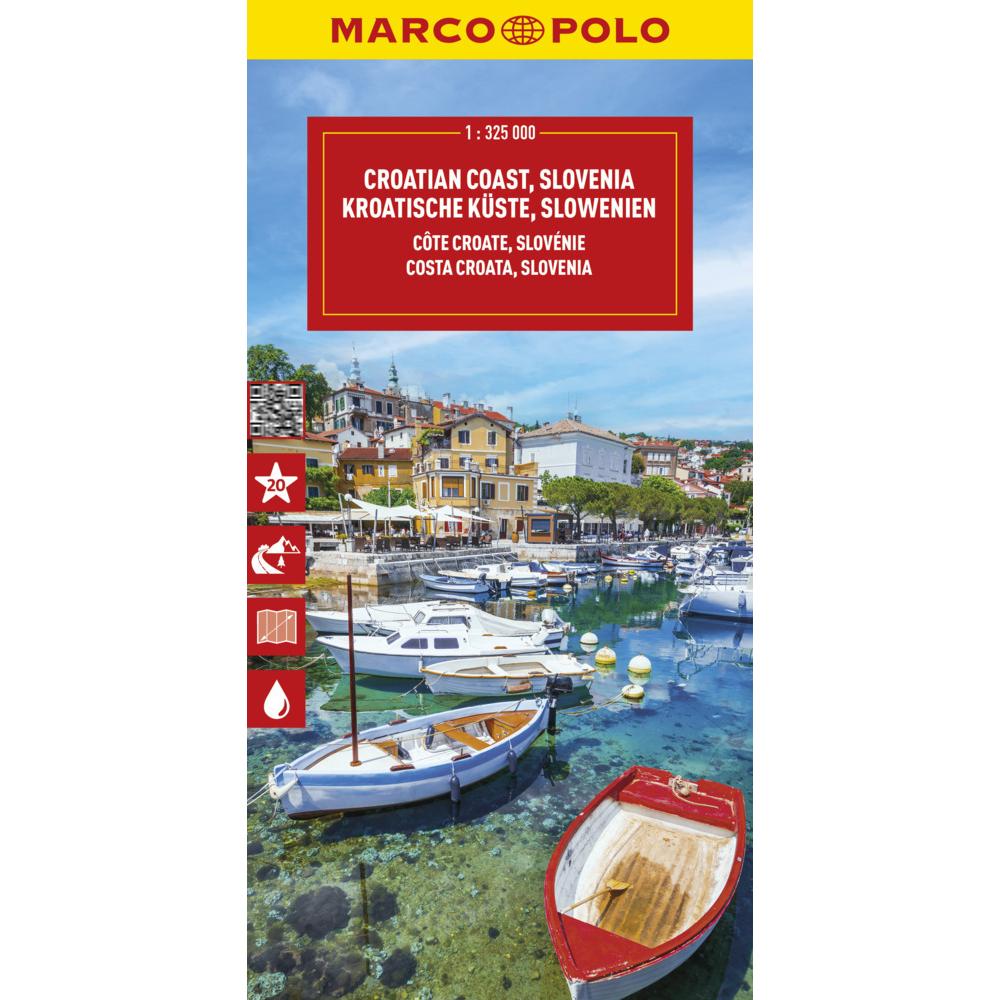 Reisekarte Kroatische Küste, Slowenien 1:325.000, Landkarte