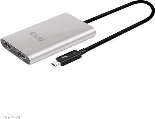 Produktbild Club 3D Thunderbolt 3 auf Dual HDMI 2.0 (HDMI, 20 cm)