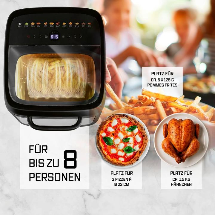 Produktbild Gourmetmaxx Heissluftofen «Multicrisp» 12.5, 12 Programme, mit Panoramadach