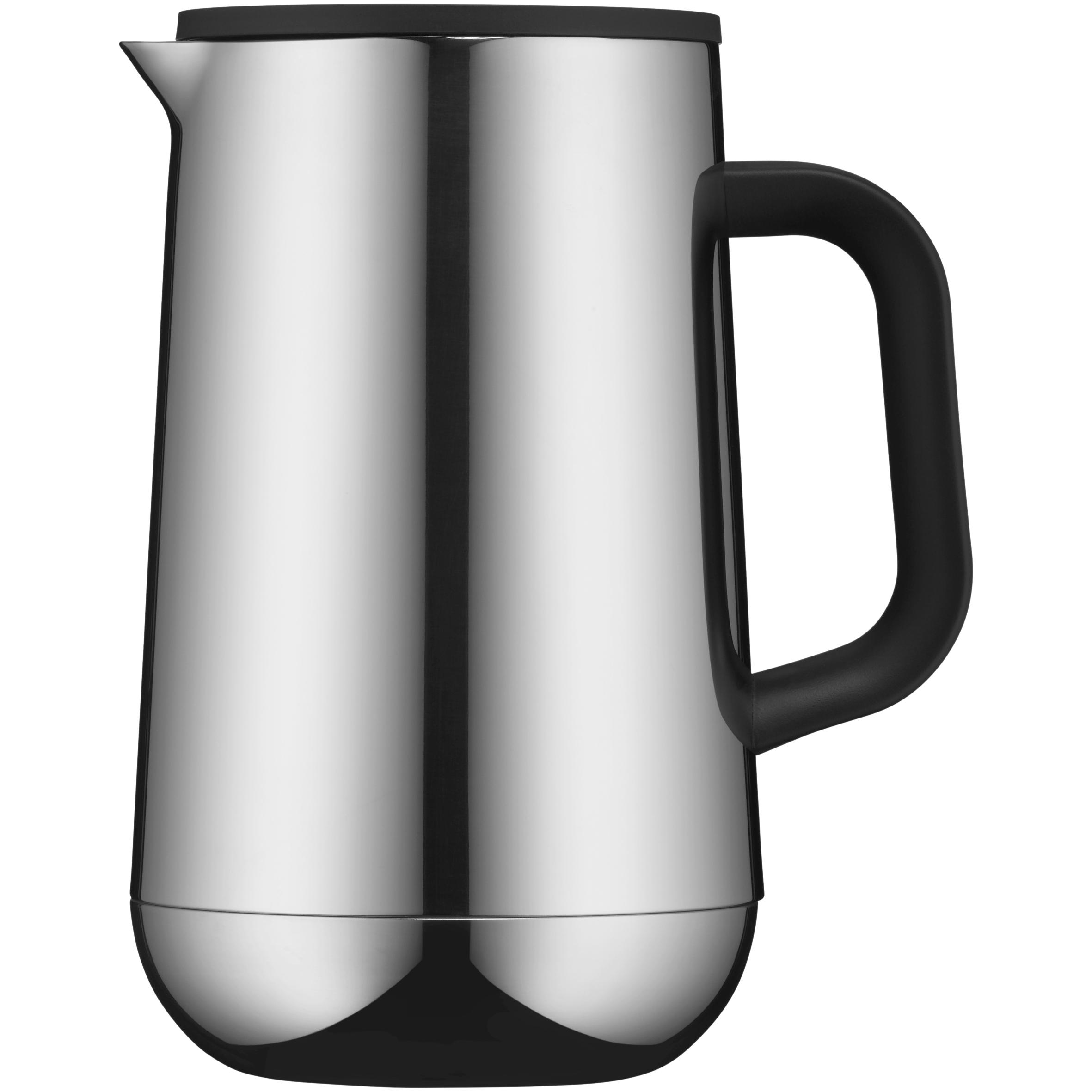 WMF Thermoskanne Isolierkanne 1,0l Impulse Tee Kaffee Trinkflasche Edelstahl, Thermoskanne, Silber