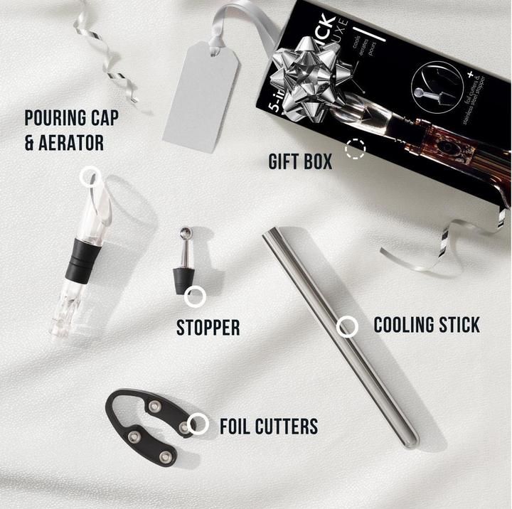 Immagine prodotto Oak & Steel Set regalo di accessori per vino premium 5 in 1 (Versatore di vino)