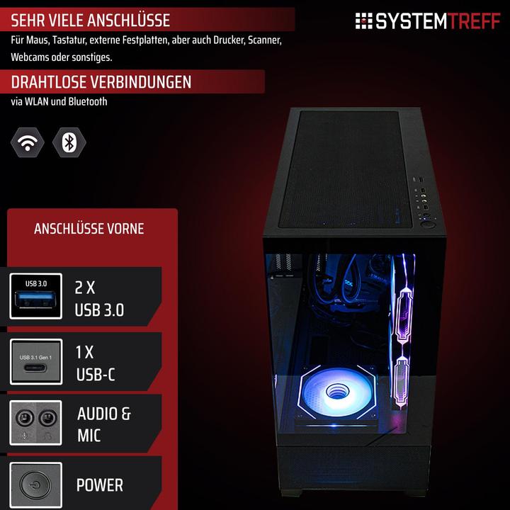 Produktbild SYSTEMTREFF Gaming PC G255658 (1000 GB, 32 GB, AMD Ryzen 7 5700X, Radeon RX 9070 XT)