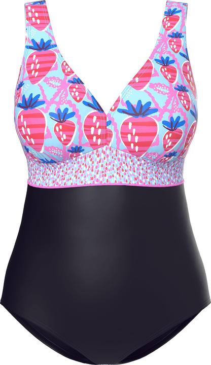 Produktbild Ulla Popken Badeanzug, Erdbeeren, Zierband, Softcups, recycelt (56)