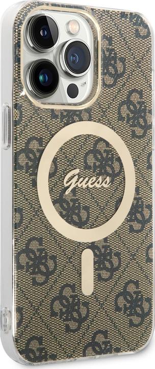 Produktbild Guess Zestaw GUBPP14XH4EACSW Case+ Charger iPhone 14 Pro Max 6,7" brązowy/brown hard case 4G Print M (Apple iPhone 14 Pro Max)