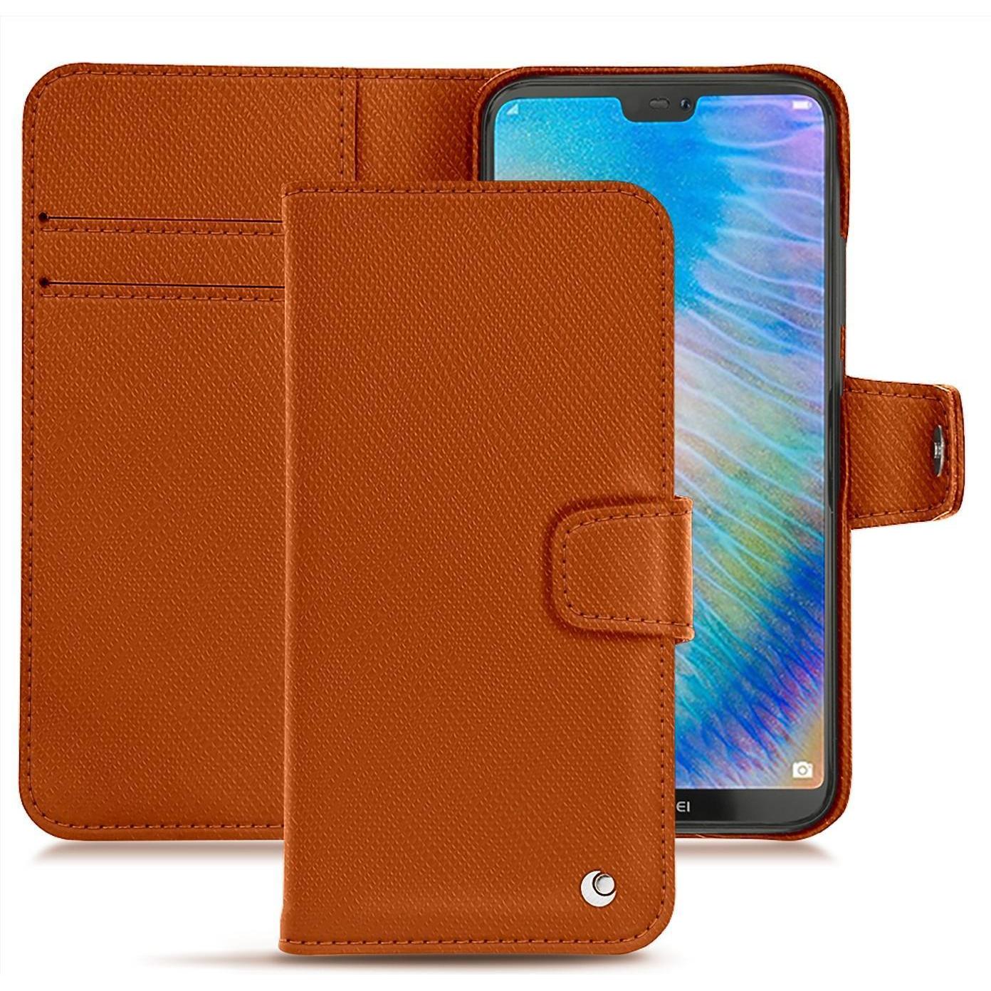 Noreve Lederschutzhülle (Huawei P20 Lite), Smartphone Hülle, Orange