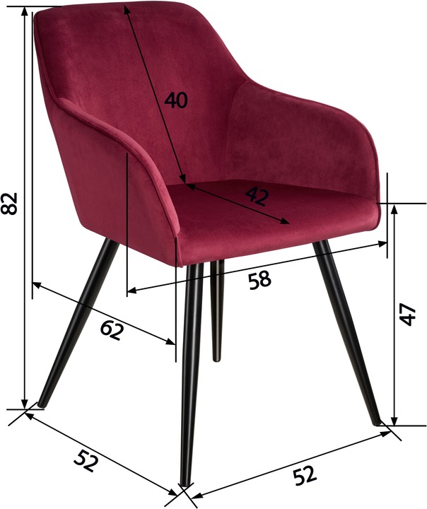 Produktbild tectake Stuhl Marilyn Samtoptik