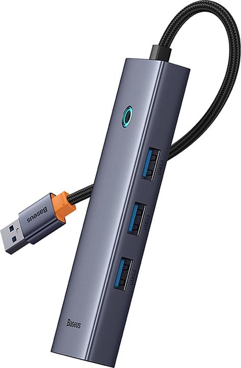 Produktbild Baseus 4in1 Hub UltraJoy USB-A to USB 3.0 RJ45 (space grey) (USB-A, 4 Ports)