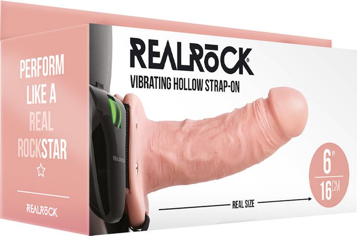 Image du produit RealRock Vibrating Hollow Strap-on No Balls - 6" / 15,5 cm