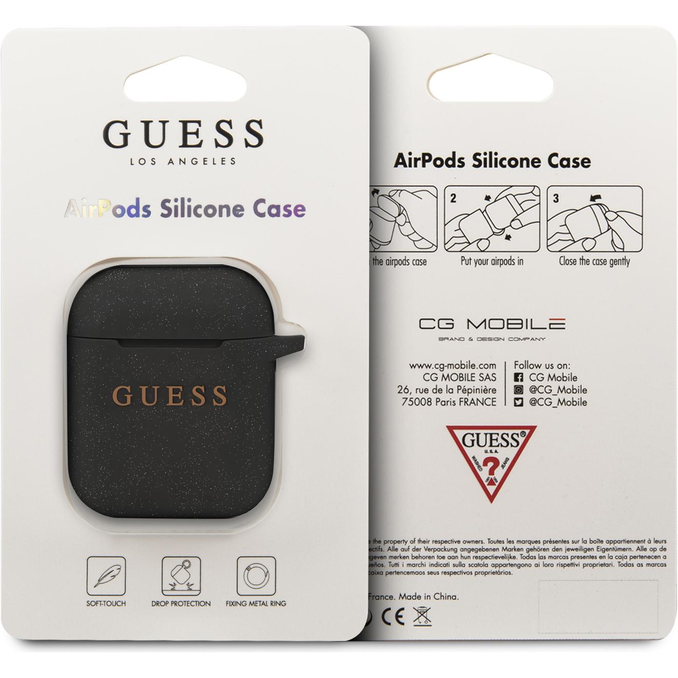 Thumbnail - Guess Cover Silicone (Kopfhörer Tasche), Kopfhörertasche + Schutzhülle, Schwarz