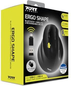 Actual product image Port Designs Souris Bluetooth & 2,4Gh rechargeable ergo gaucher (Wireless)
