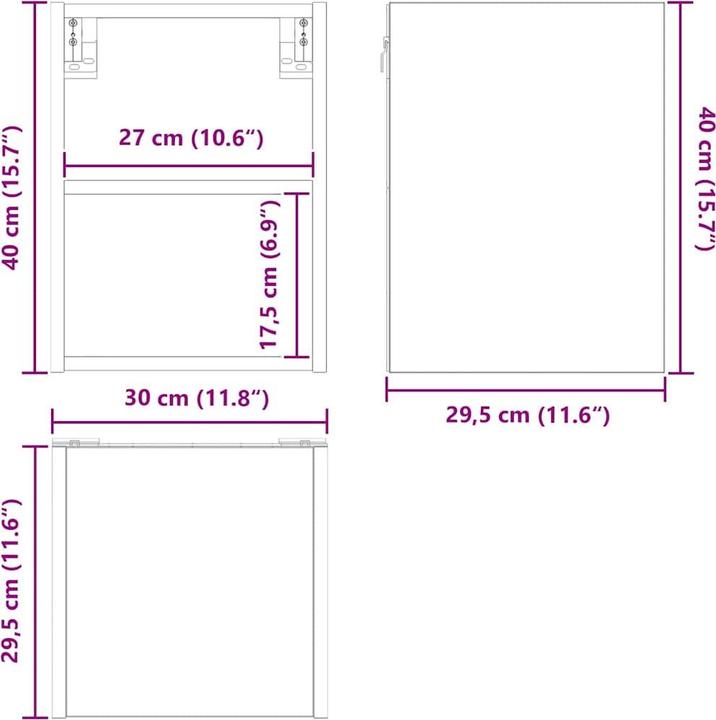 Produktbild vidaXL Küchenaufbewahrung (29.50 x 30 x 40 cm)