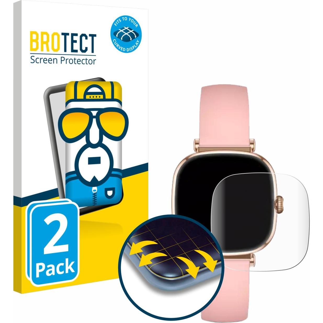 BROTECT Full-Screen Pellicola, Pellicola protettiva per smartwatch, Trasparente