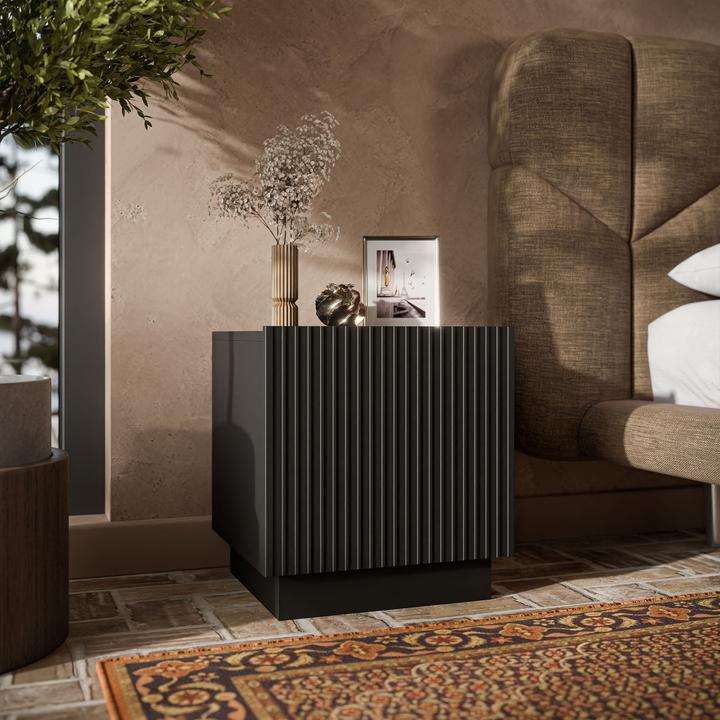 Actual product image Cama Bedside cabinet, 2 pcs, LIVERTI, 45x42x47, black (44.50 x 42 x 47 cm)