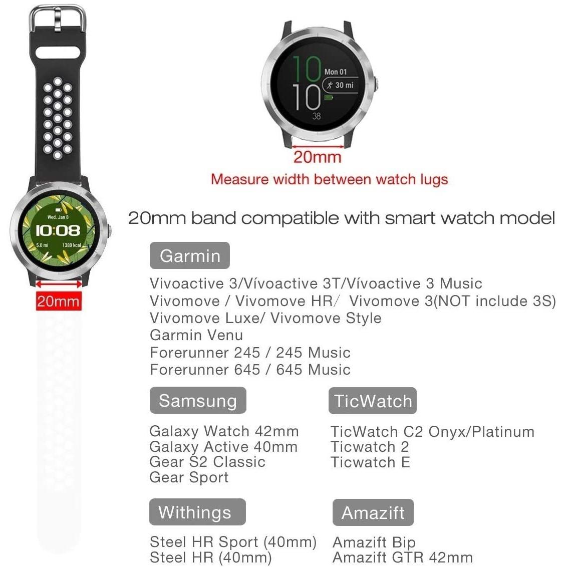 Thumbnail - Strap-it Armband (20 mm, Silikon), Uhrenarmband, Rot