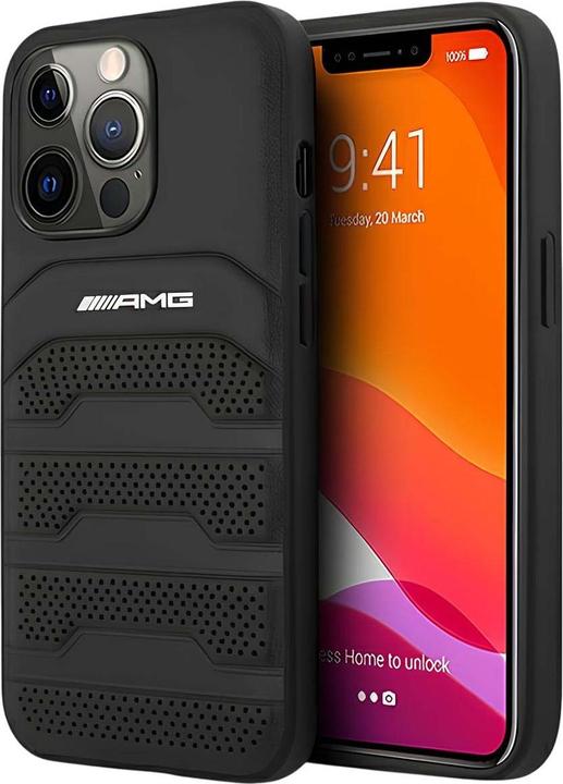 Produktbild Mercedes AMG AMHCP14XGSEBK iPhone 14 Pro Max 6,7" czarny/black hardcase Leather Debossed Lines (Apple iPhone 14 Pro Max)