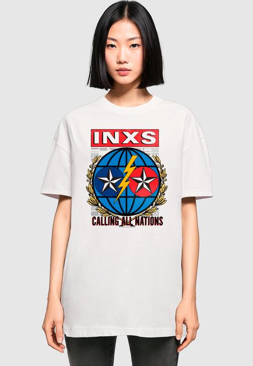 Produktbild Merchcode Ladies INXS - Calling All Nations Oversized Boyfriend Tee - 181645 (L)