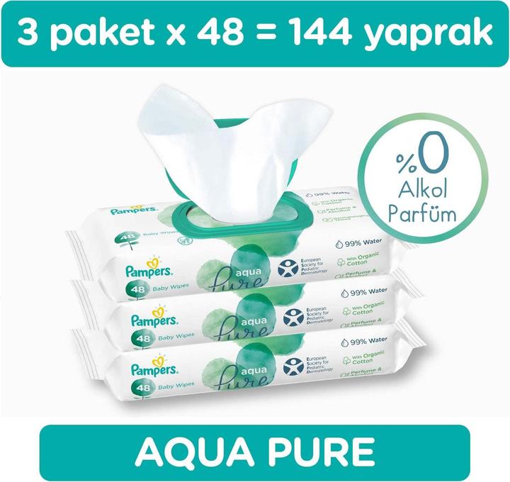 Actual product image Pampers Aqua Pure (144 pcs.)