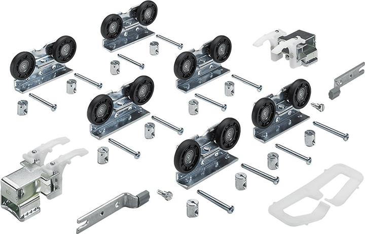 Image du produit Hettich Ferrure de porte coulissante Top Line 1 3 Set complet 75 kg DIN gauche / droite