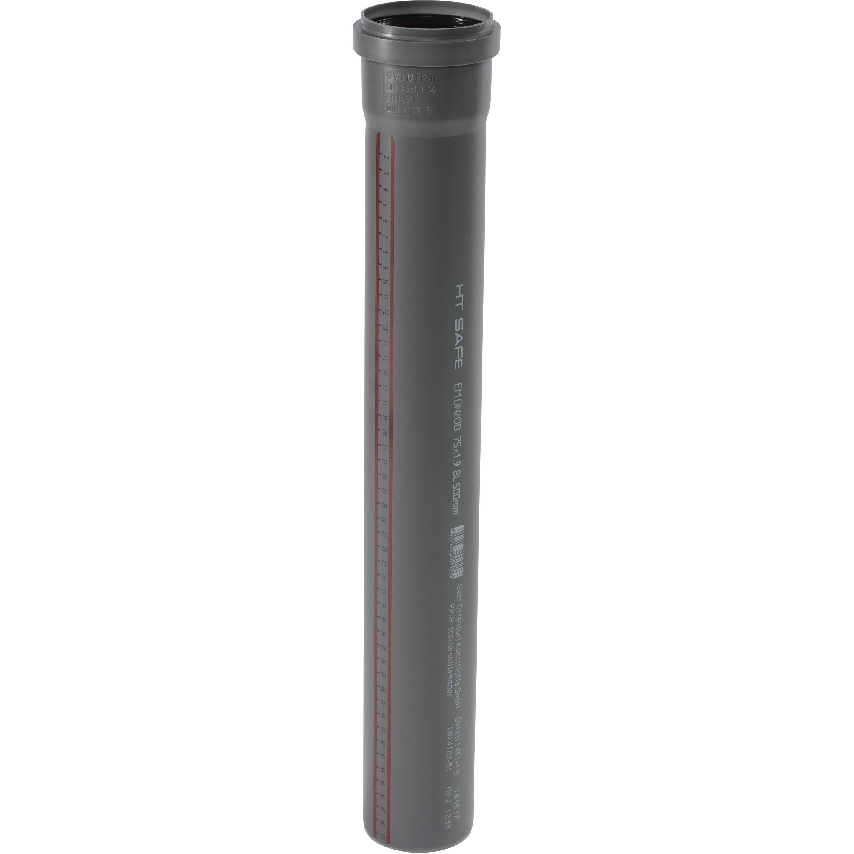 Csdk SL, Zubehör Sanitärinstallation, HT Safe rør 75X1000mm m. muf Hurtigere og nemmere montering med de nye patenterede...