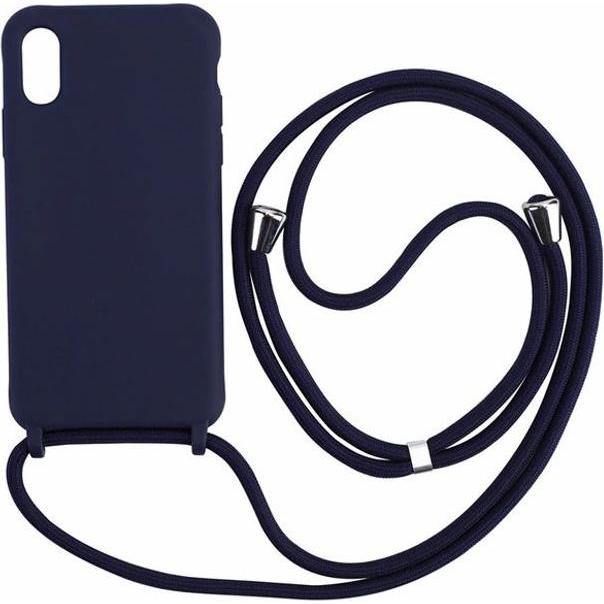 MU Style Farbige Hülle zum Umhängen, Handykette, Blau
