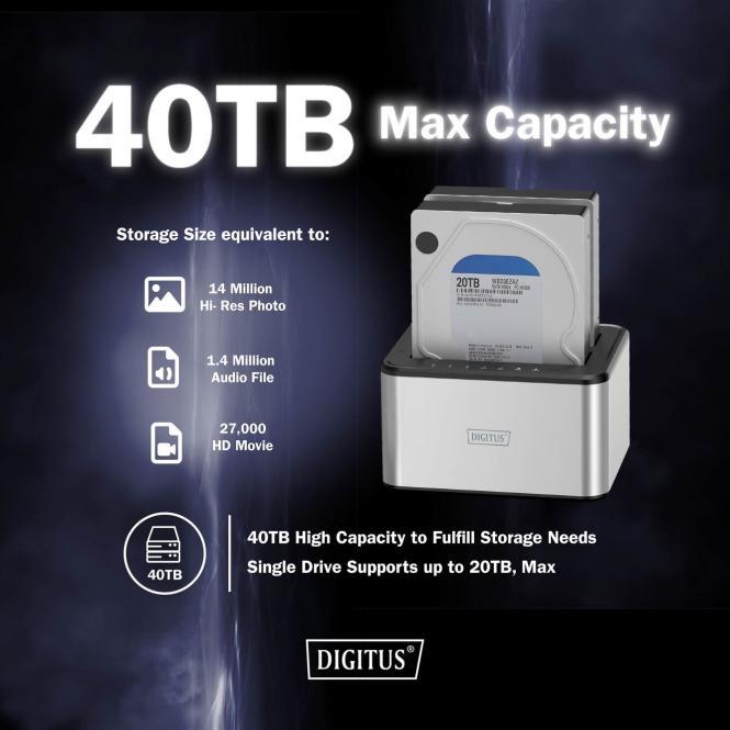 Image du produit Digitus Station d'accueil USB 3.0 Dual SATA HDD 2,5"/ 3,5