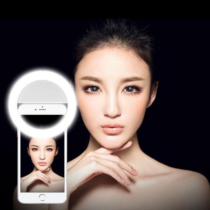 Actual product image PhoneLook Anneau LED selfie universel Beauty Star-Light 3 niveaux de luminosité / batterie rechargeable