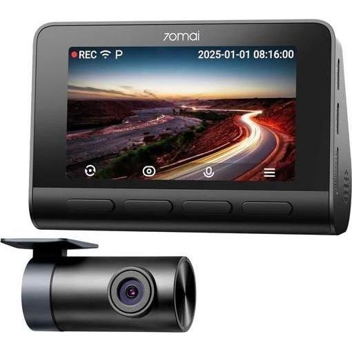 70mai 4K A810s+RC24 Dashcam (Controllo vocale, Ricevitore GPS, WiFi, 4K), Dashcam, Nero