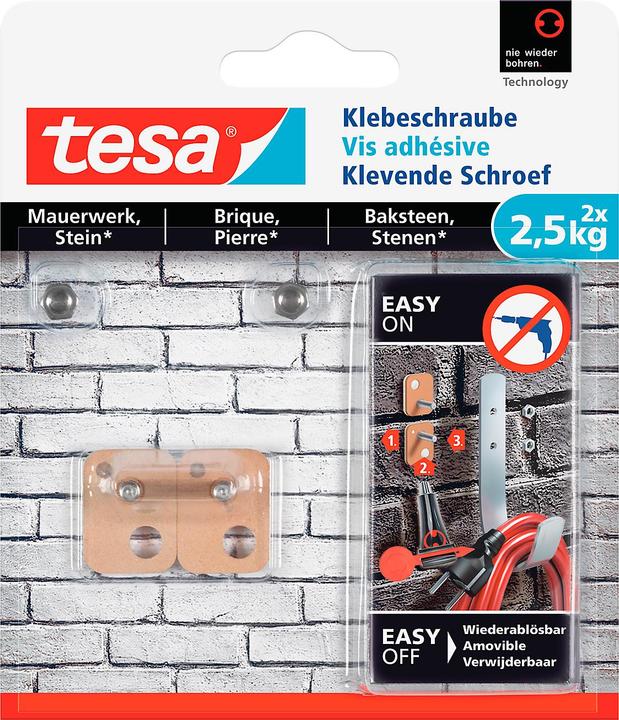 Actual product image tesa Rectangular adhesive screw for masonry and stone 2.5kg