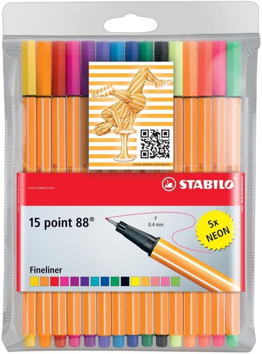 Produktbild STABILO point 88 Fineliner (Mehrfarbig, 5 x)