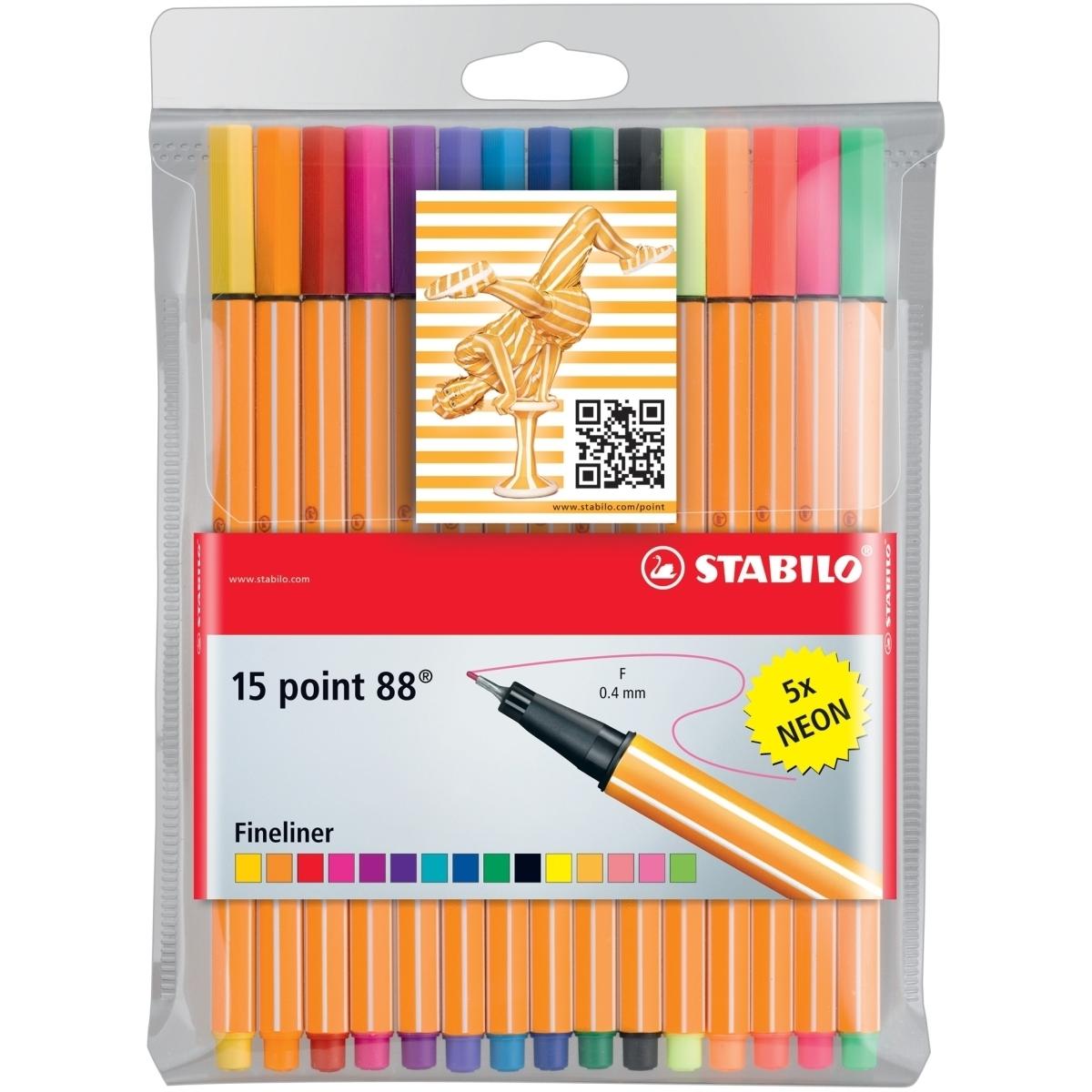 STABILO, Schreibstifte, point 88 Fineliner (Mehrfarbig, 5 x)