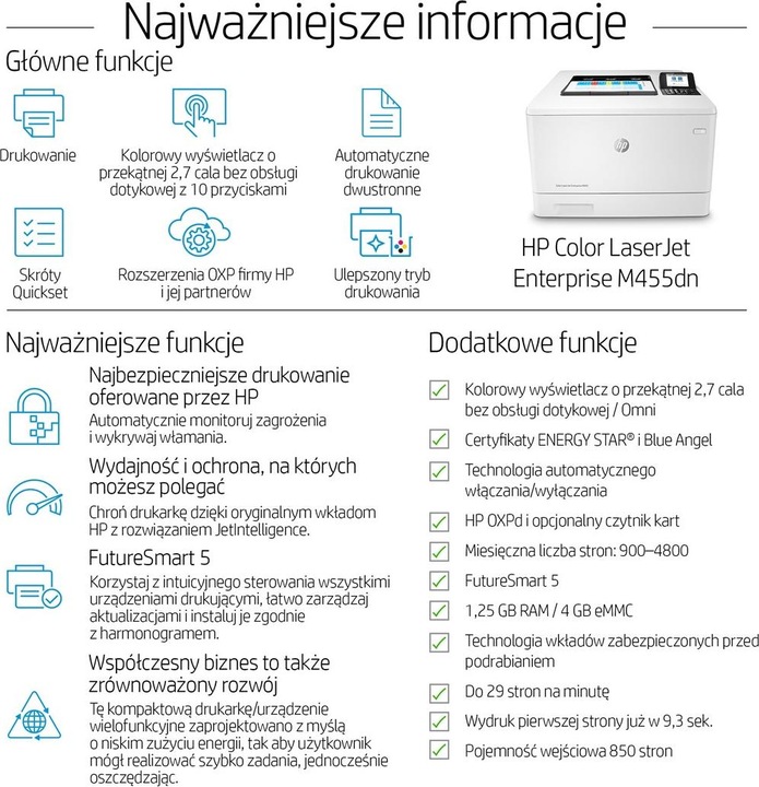 Actual product image HP Color LaserJet Enterprise M455dn (Laser, Colour)