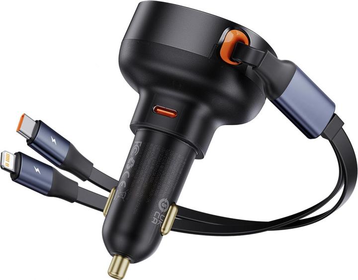 Image du produit Baseus Car Charger Enjoyment USB-C with USB-C cable and Lightning  60W