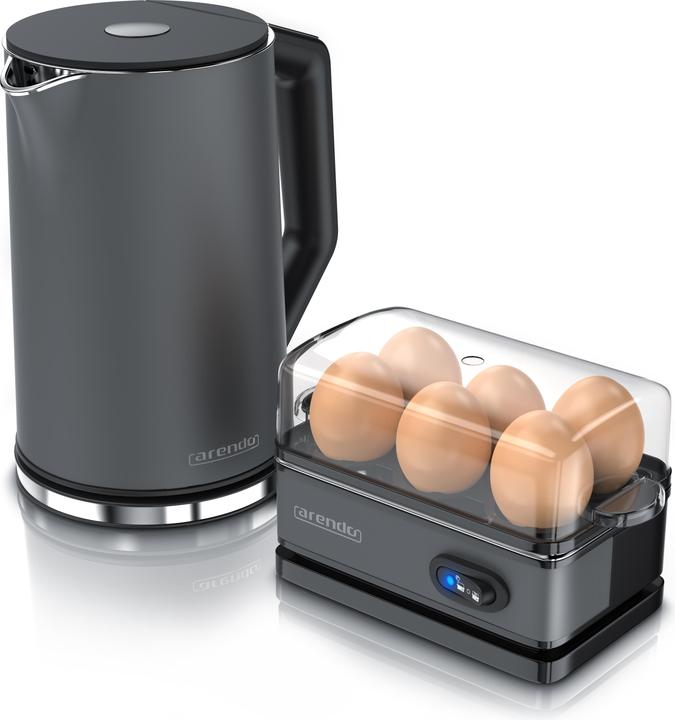 Arendo Breakfast set, stainless steel kettle with temperature